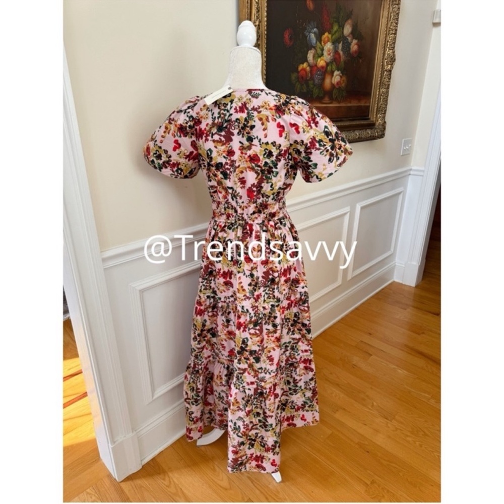 Anthropologie Somerset Floral Cotton Maxi Dress Pink Cottagecore Size S NWT - Picture 15 of 17